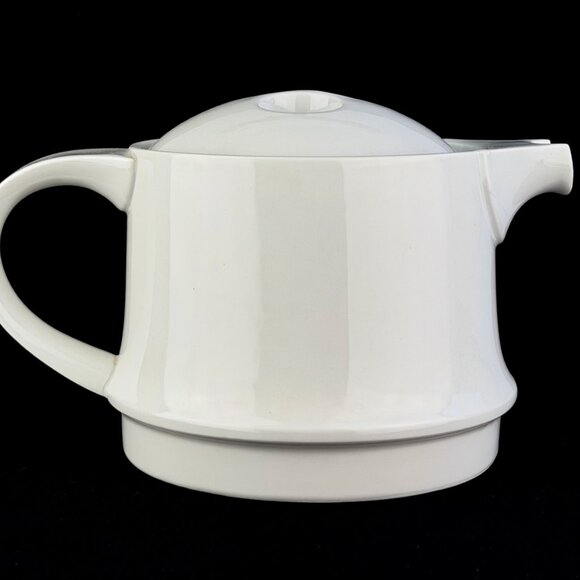 Georg Jensen Lausanne White Porcelain Teapot Modernist Swiss Fine Porcelain - Picture 5 of 13